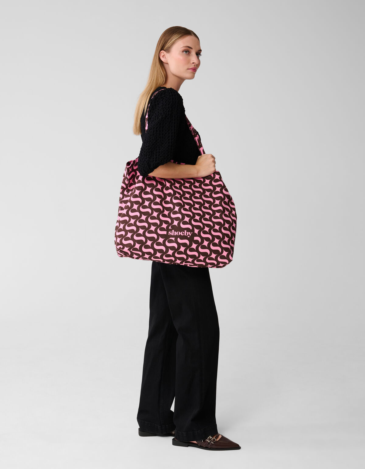 Shoeby Logo Shopper Bruin/Roze