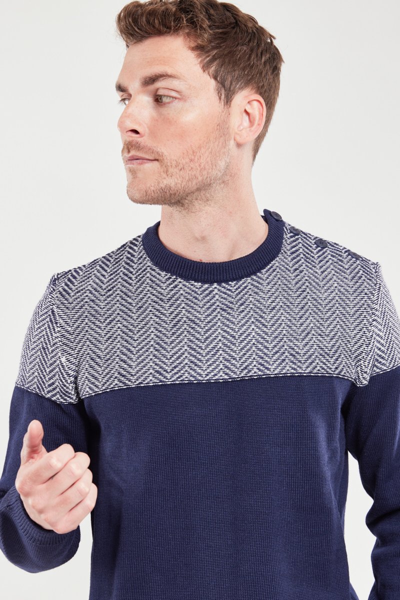 Pull marin chevron - laine et acrylique