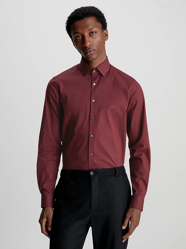 Camisa social slim fit em popeline