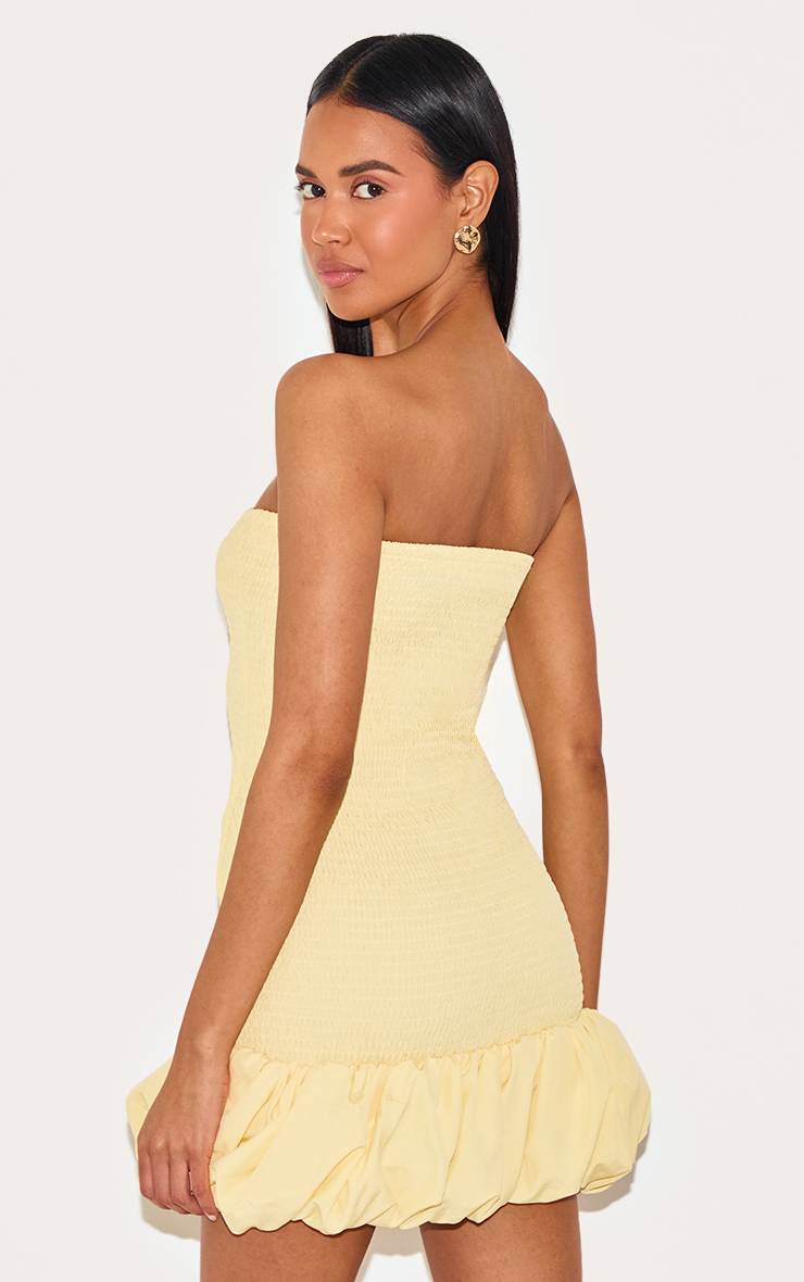 Citron Robe Moulante Bandeau Froncée