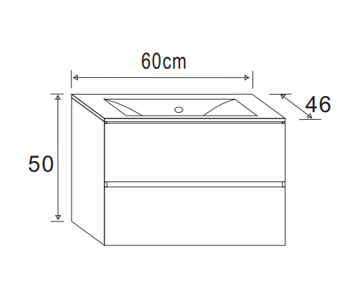 Badstuber Corbo badkamermeubel 60cm licht eiken met wastafel 1 kraangat