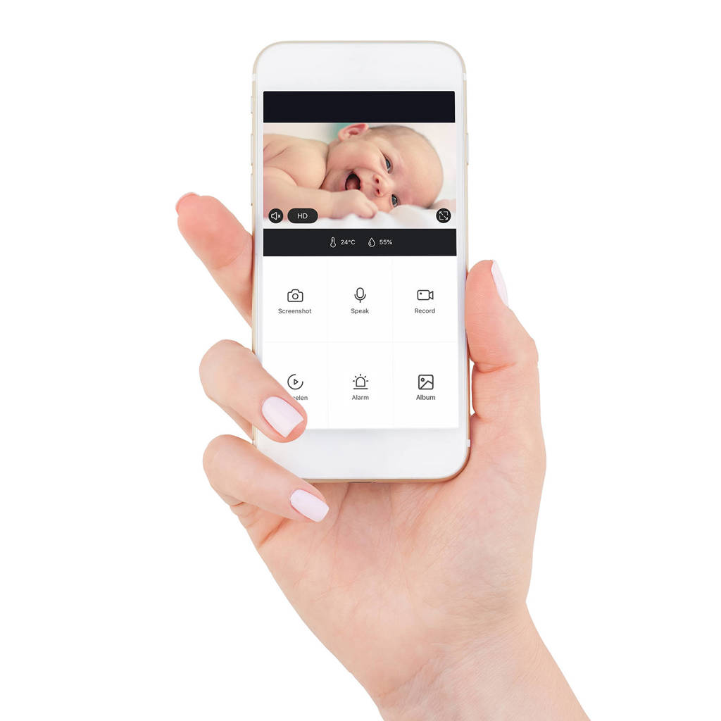 Fijne babyfoonSMARTBABY5 Wifi babyfoon met camera - Zwart
