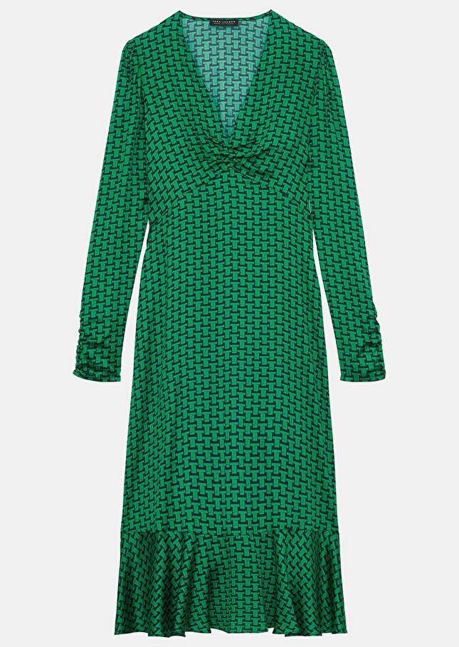 Robe Reinevert émeraude imprimée monogramme