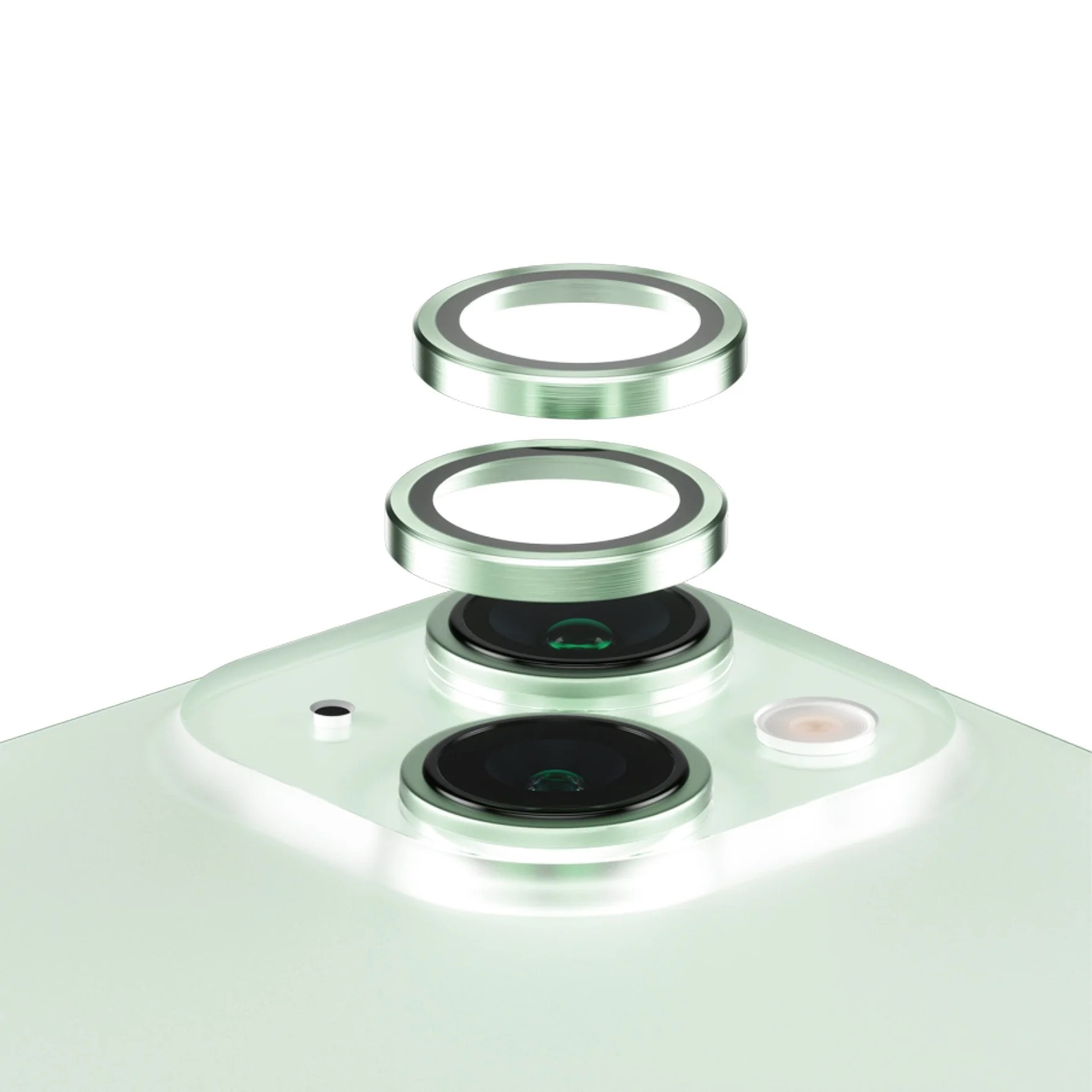 Hoops iPhone 15 / iPhone 15 Plus Kameraschutz Objektiv Ring Protector Abdeckung (1191) - Grün
