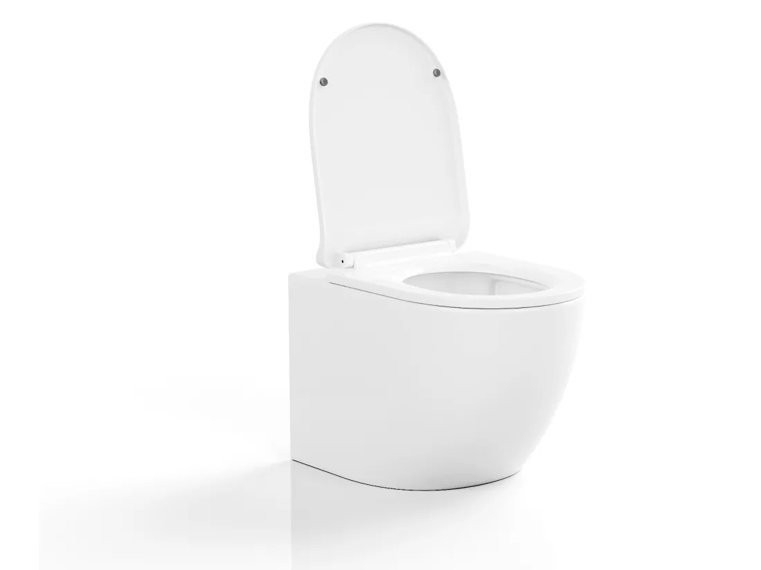 WC suspendu blanc brillant en céramique sans bride - JAVOINE