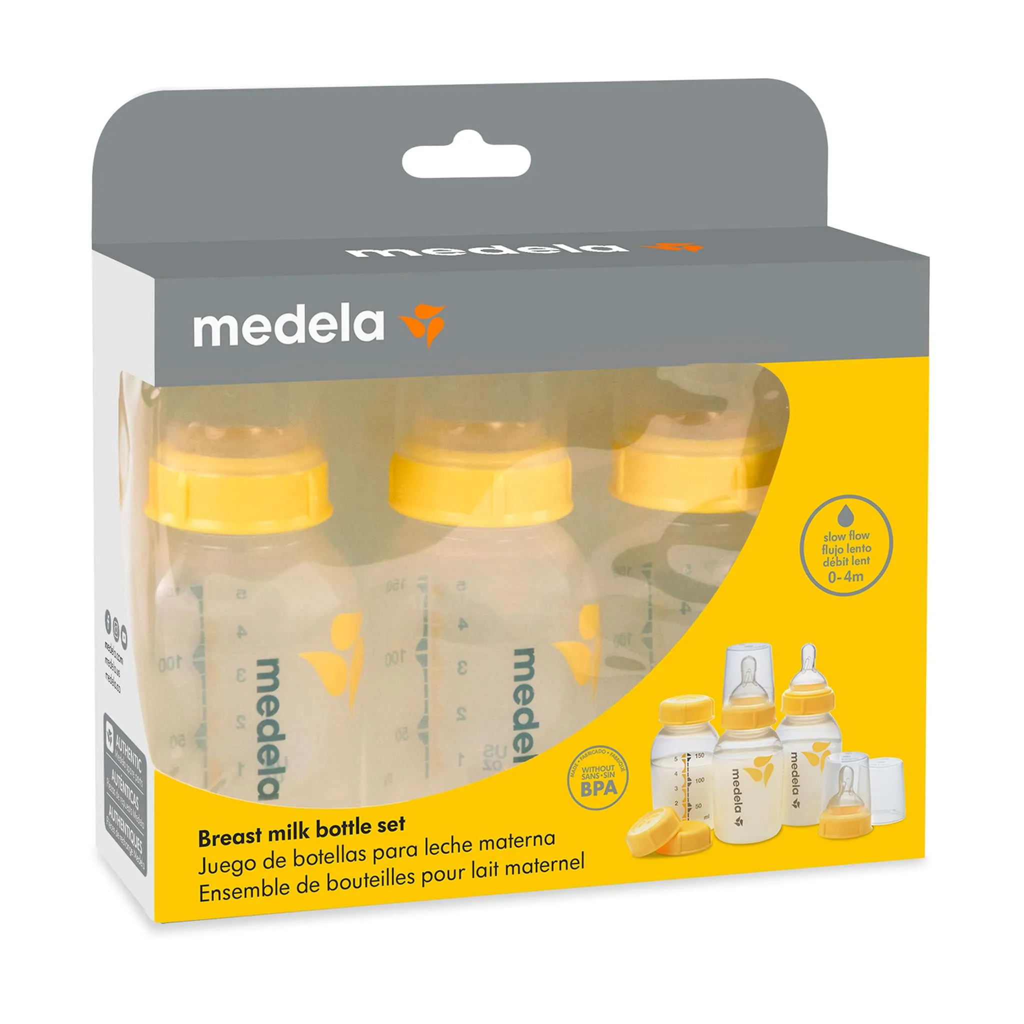 Medela Ensemble Bouteilles de Conservation pour Lait Maternel (3) - 150ml
