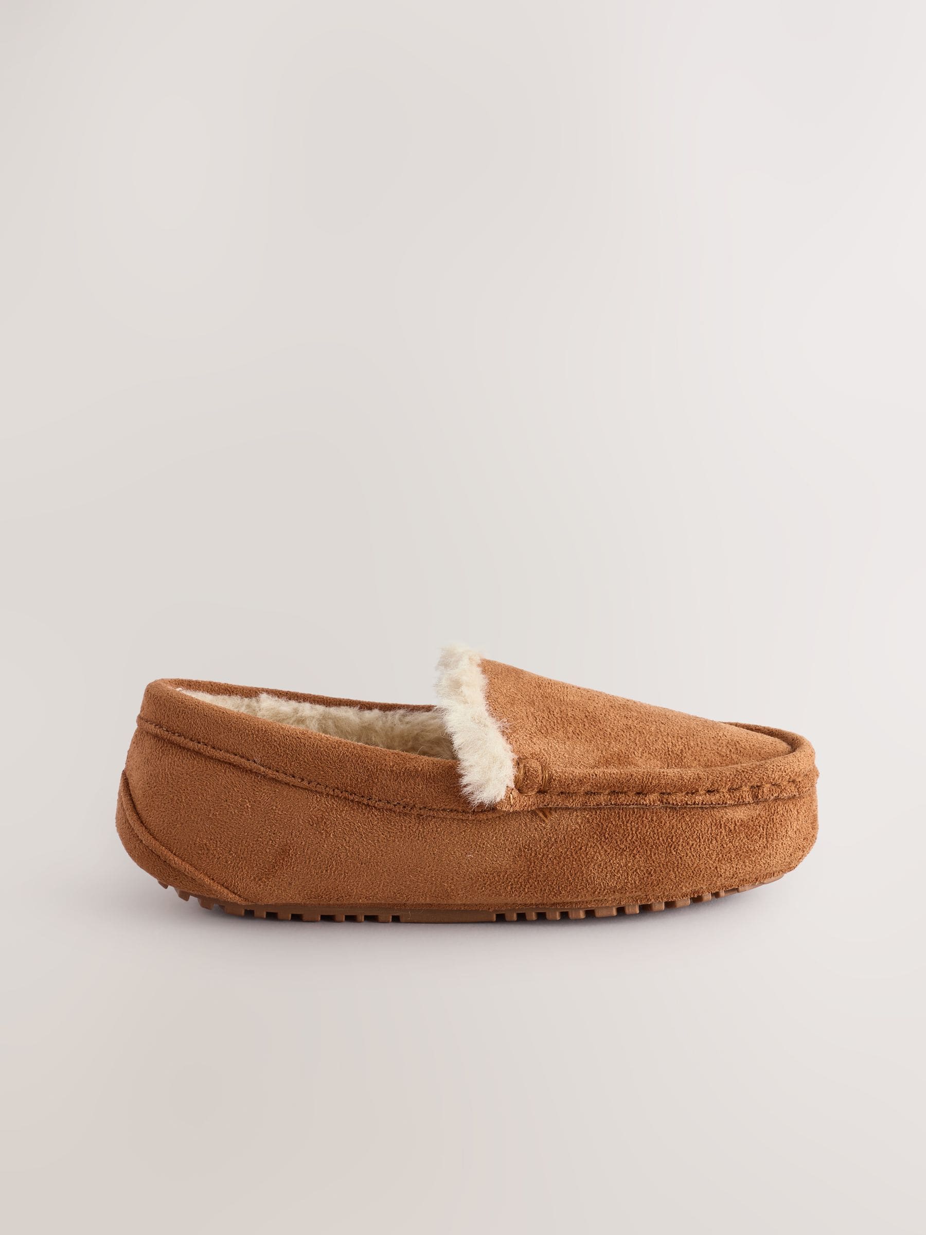 Lichtbruin - Behaaglijke pantoffels met mocassin