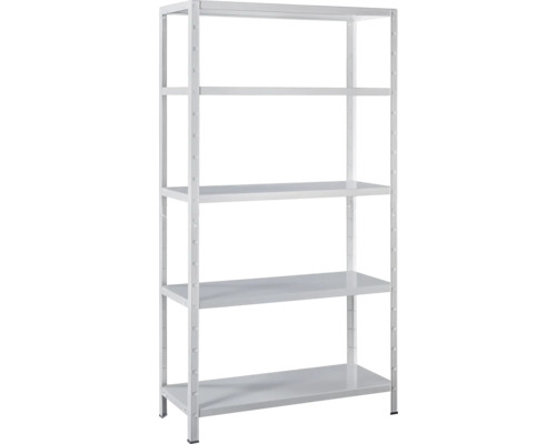 Schulte insteek-basisstelling, wit, 200x120x35 cm, 5 legplanken, hoekprofielen gedeeld, draagvermogen 425 kg