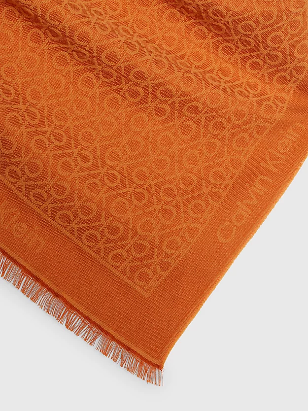Cachecol em mistura de lã e jacquard com logotipo