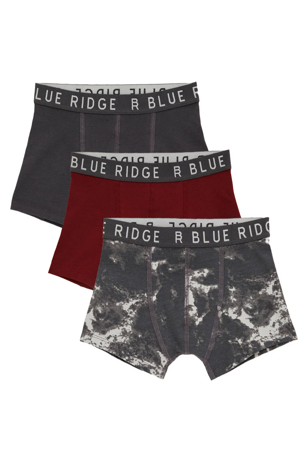WE Fashion Blue Ridge boxershort - set van 3 donkerrood/antraciet/beige