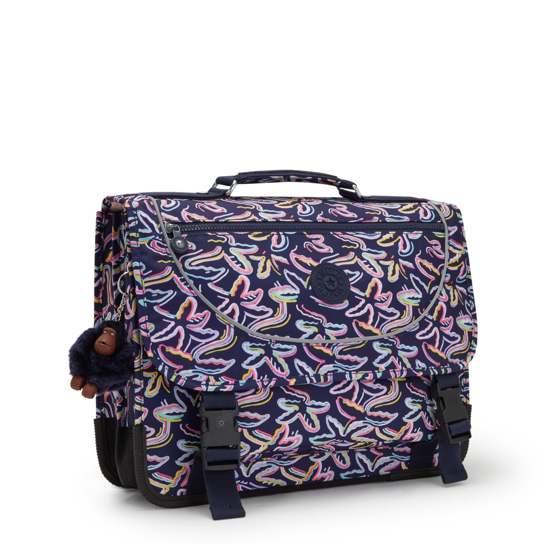 PREPPY Sac D’école Medium Avec Housse Contre La Pluie Fluo - Palm Fiesta Print