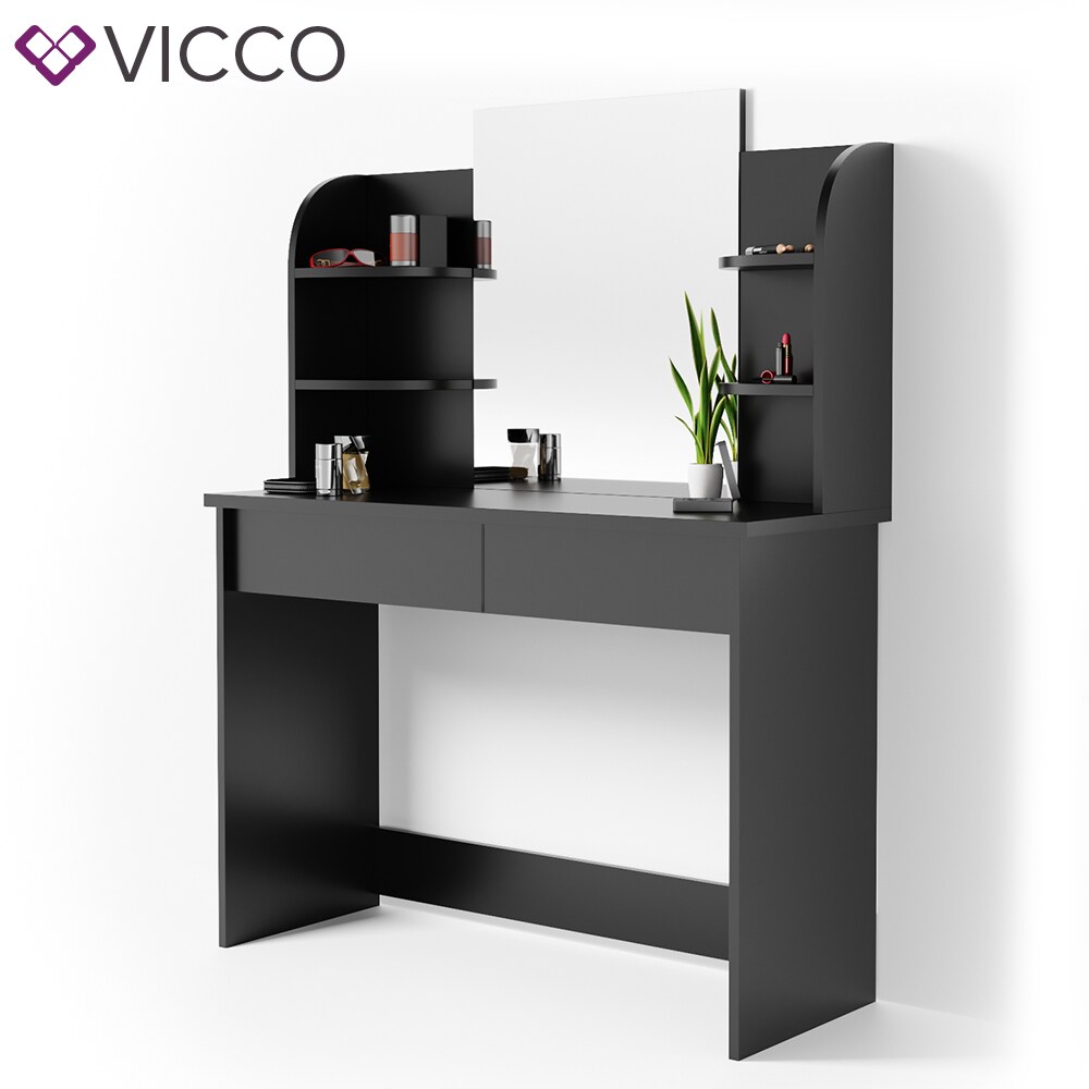 Vicco Schminktisch Charlotte Frisiertisch Kommode Frisierkommode Spiegel Schwarz