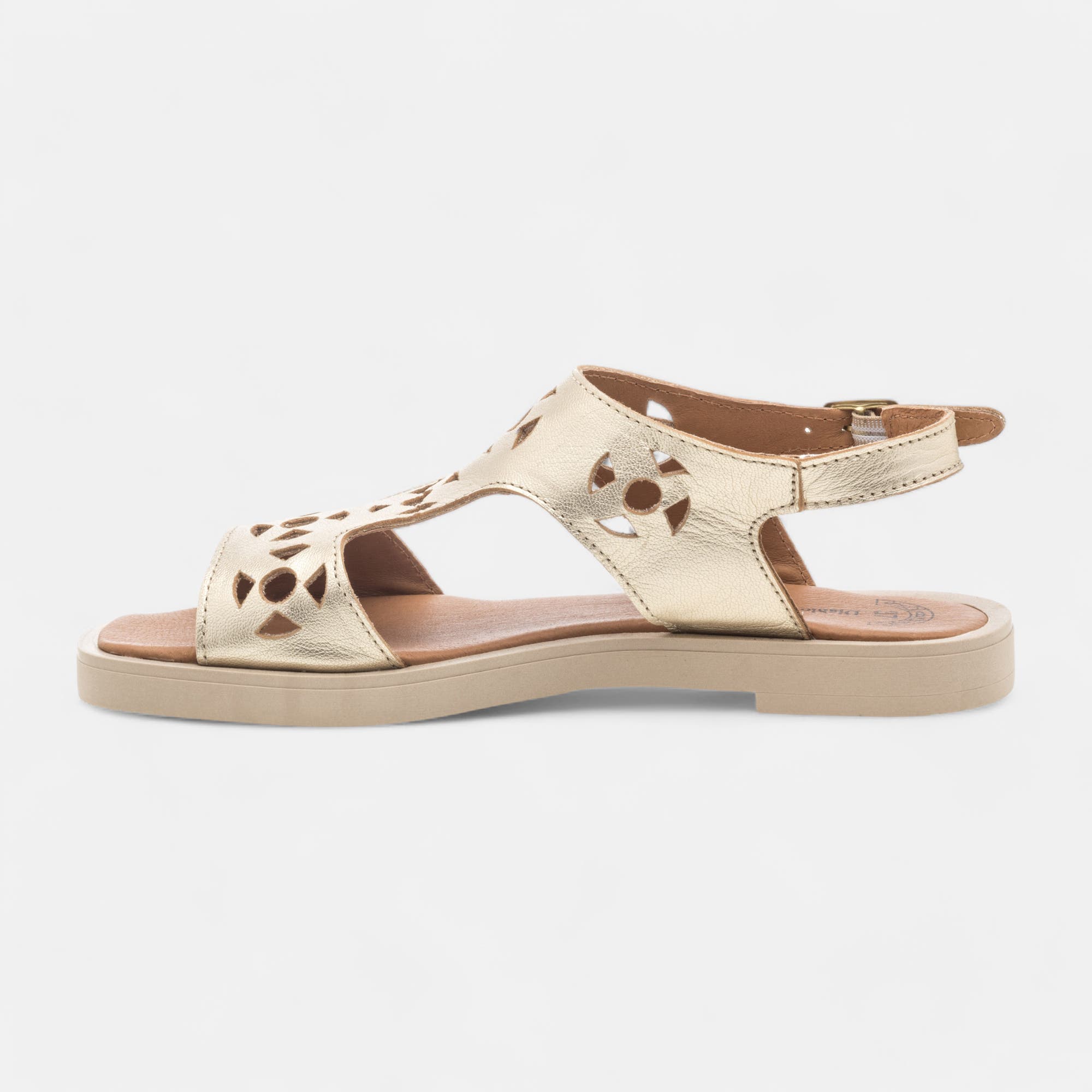 Nu-pieds Femme en cuir or
