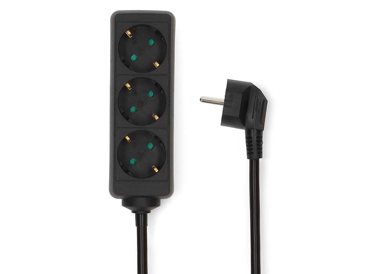 Nedis ESOC315F1BK 3-weg stekkerdoos - 1,5 meter