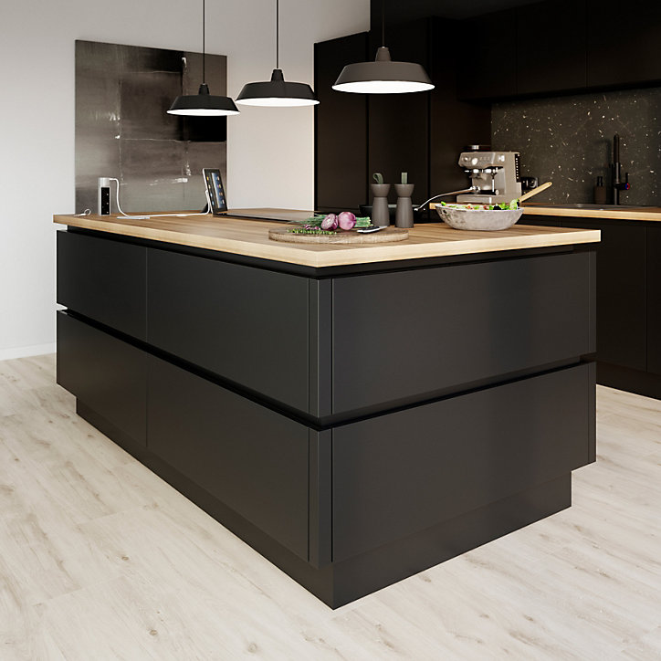 Rail de tiroir noir L. 300 cm Caraway Innovo GoodHome