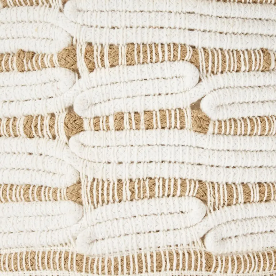 ABTIN - Poef - Wit/Beige - Jute