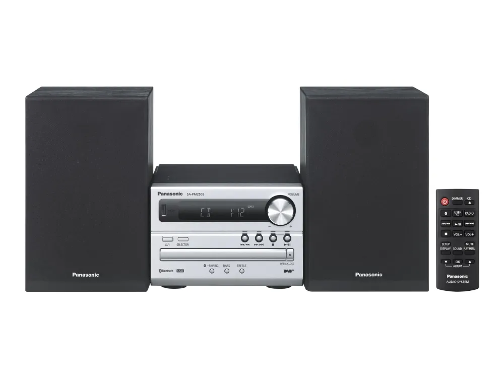 Panasonic SC-PM250 - Mikrosystem - 20 Watt (Total) - sølv