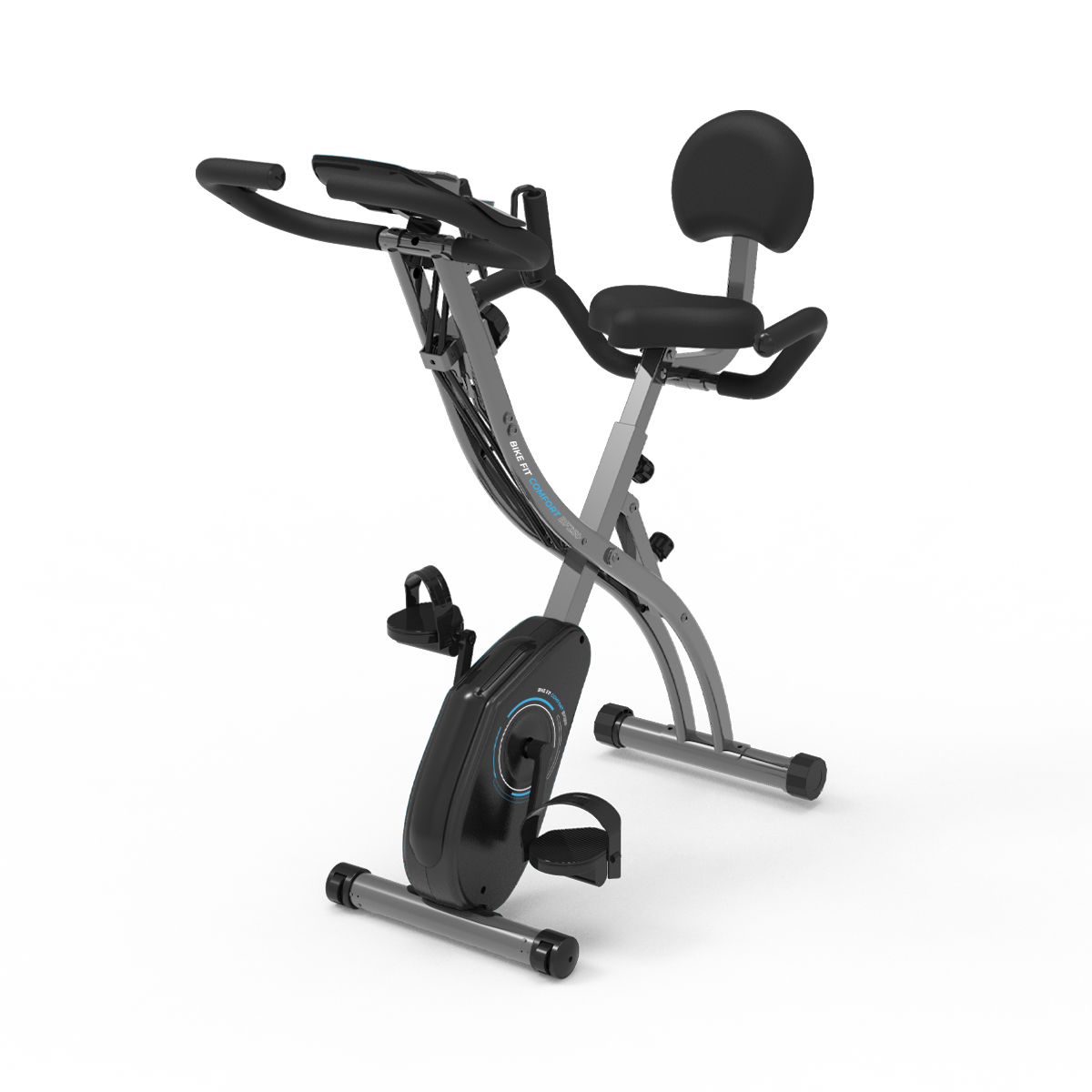 Bicicleta ergométrica dobrável Bike Fit Comfort com resistência de 1,5 kg | 2 faixas elásticas