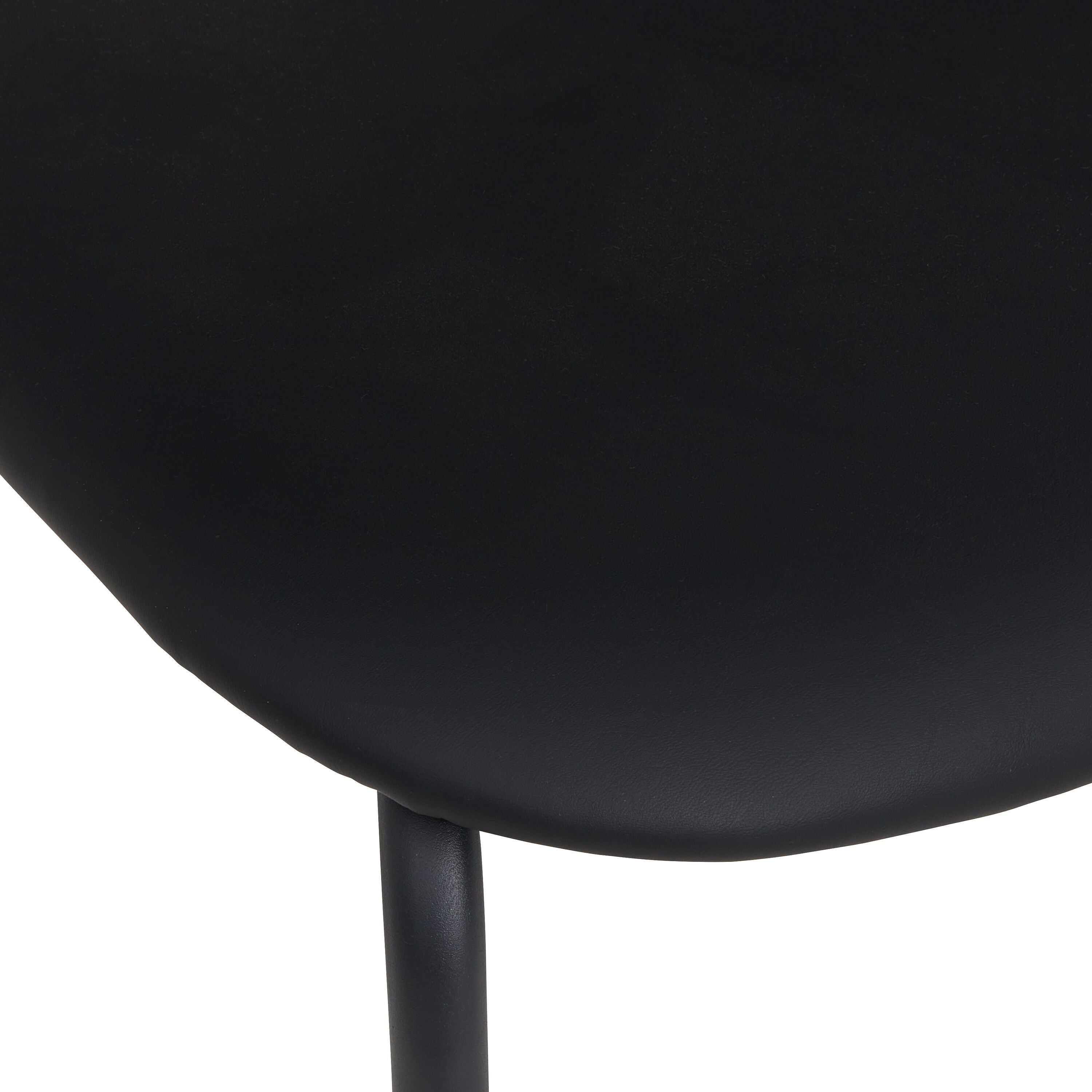 COLORE Stuhl Kunstleder - Schwarz / B: 43.5 cm x T: 51.0 cm x H: 78.0 cm