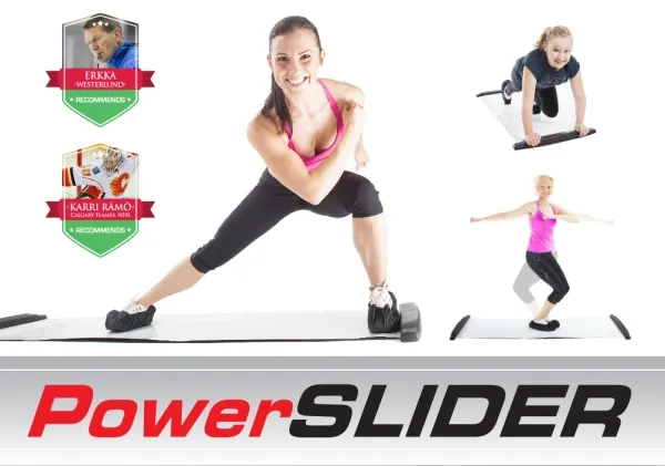 Gymstick Powerslider, Almindelig øvelsesmåtte, Sort, Elastan, 50 mm, 180 mm