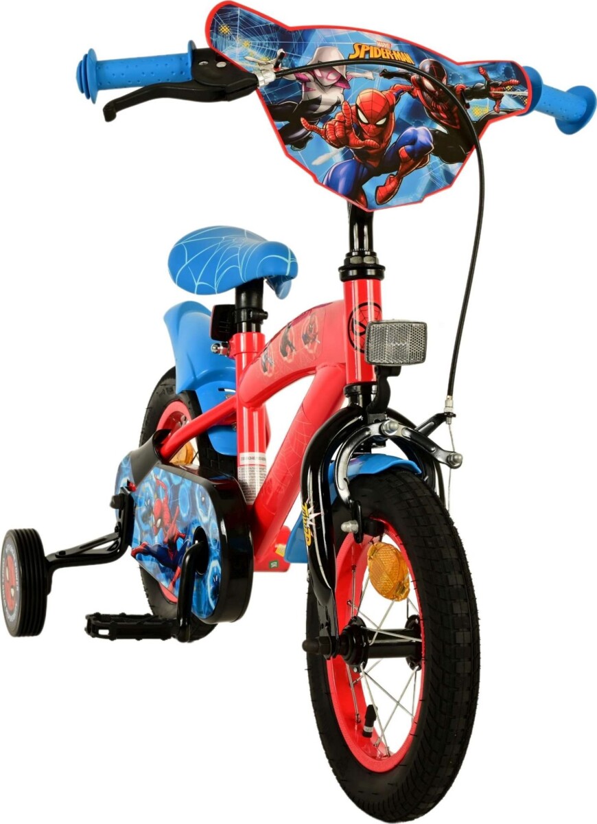 Spiderman - Cykel Med Støttehjul Til Børn - 12'' - Volare
