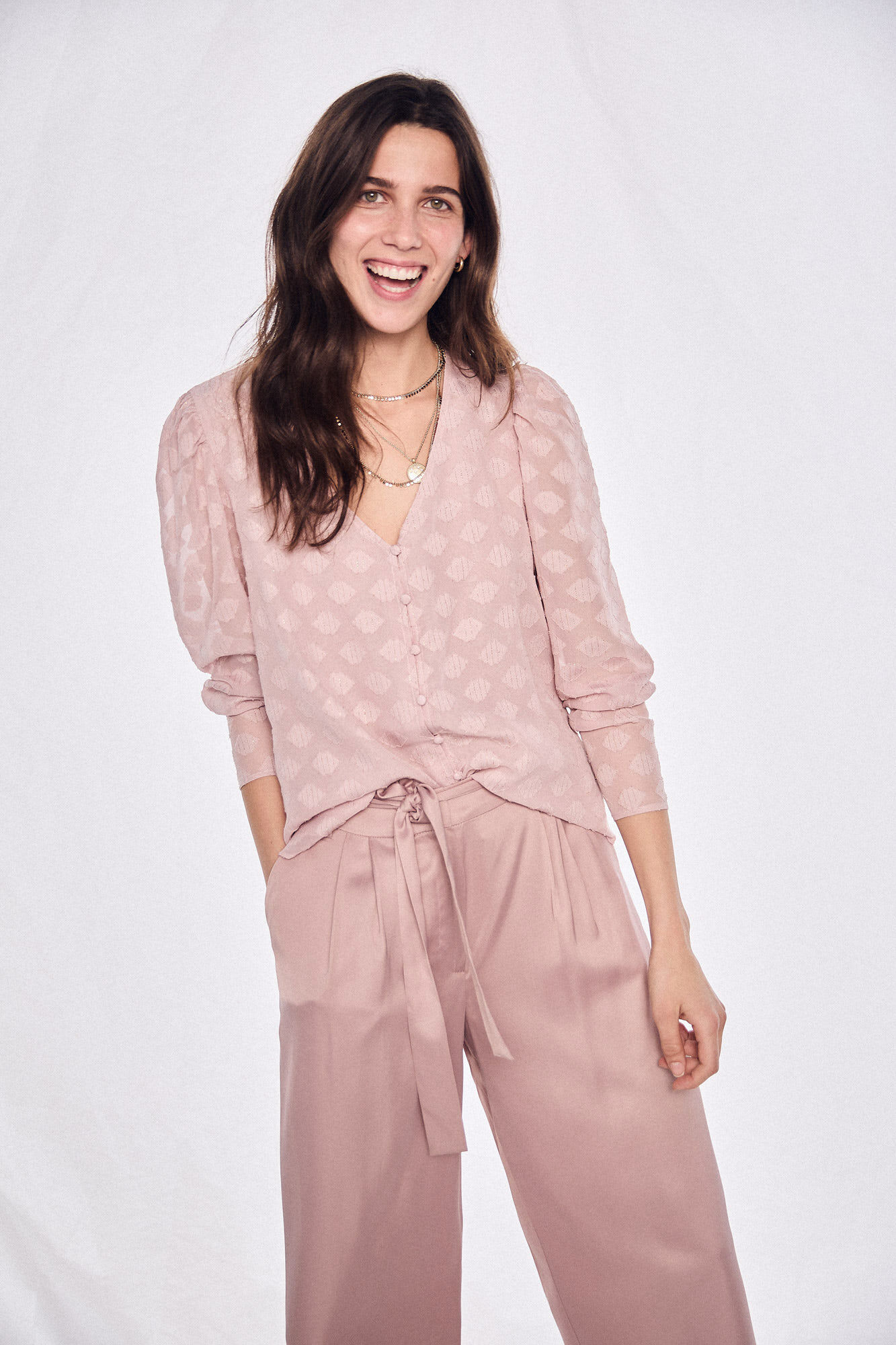 Blusa Letia com detalhe brilhante - Rosa