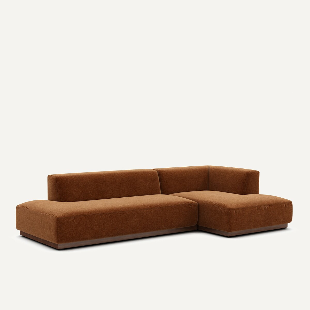 AM.PM<br>Sofá de canto direito tamanho XL em veludo chenille, Jacopo