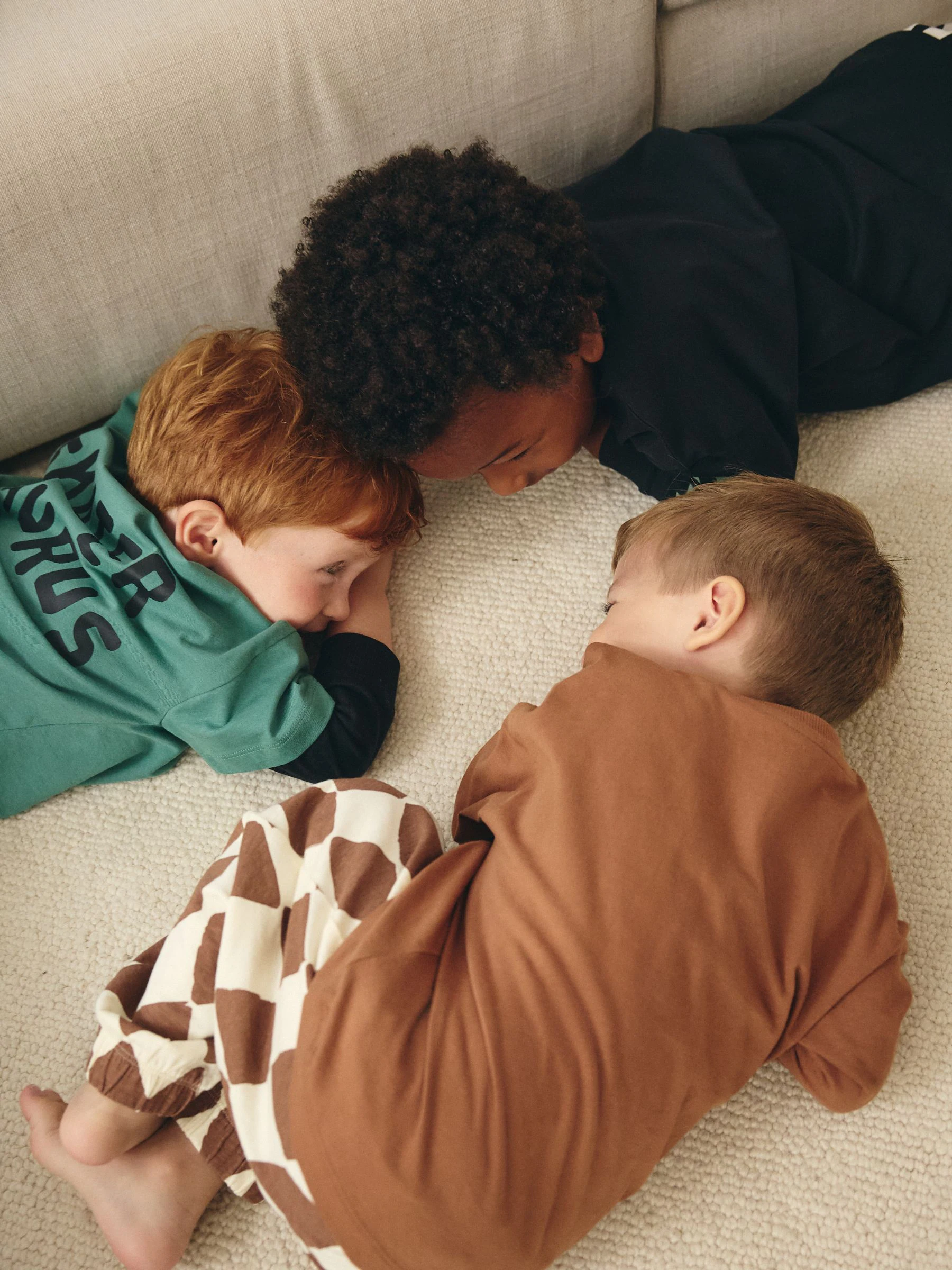 Groen/Zwart/Roestbruin met ruitpatroon - Verpakking van 3 oversized pyjama's 3 (9mnd -10jr)