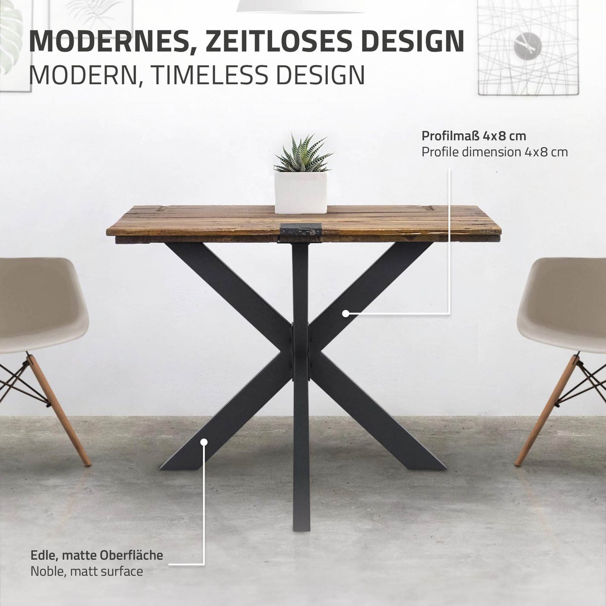 ML-Design Spider Tafelframe 85x71x85 cm, Zwart, Kruisframe X-Design Tafelpoten Meubelpoten, Robuuste Stalen Tafelsleden, Metalen Tafelpoten, DIY Eettafel, Industrieel Ontwerp, Eenvoudige Montage