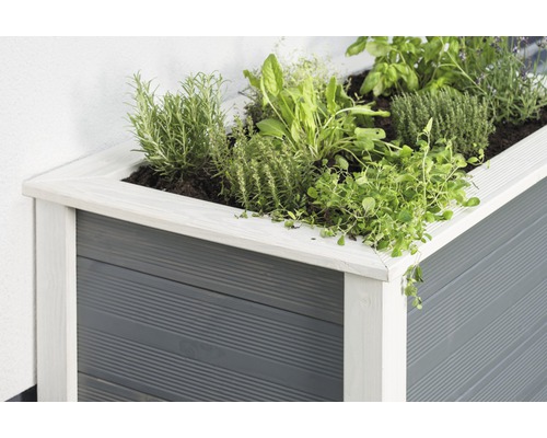 Klassieke verhoogde tuinbak Konsta 106x65x78 cm grijswit