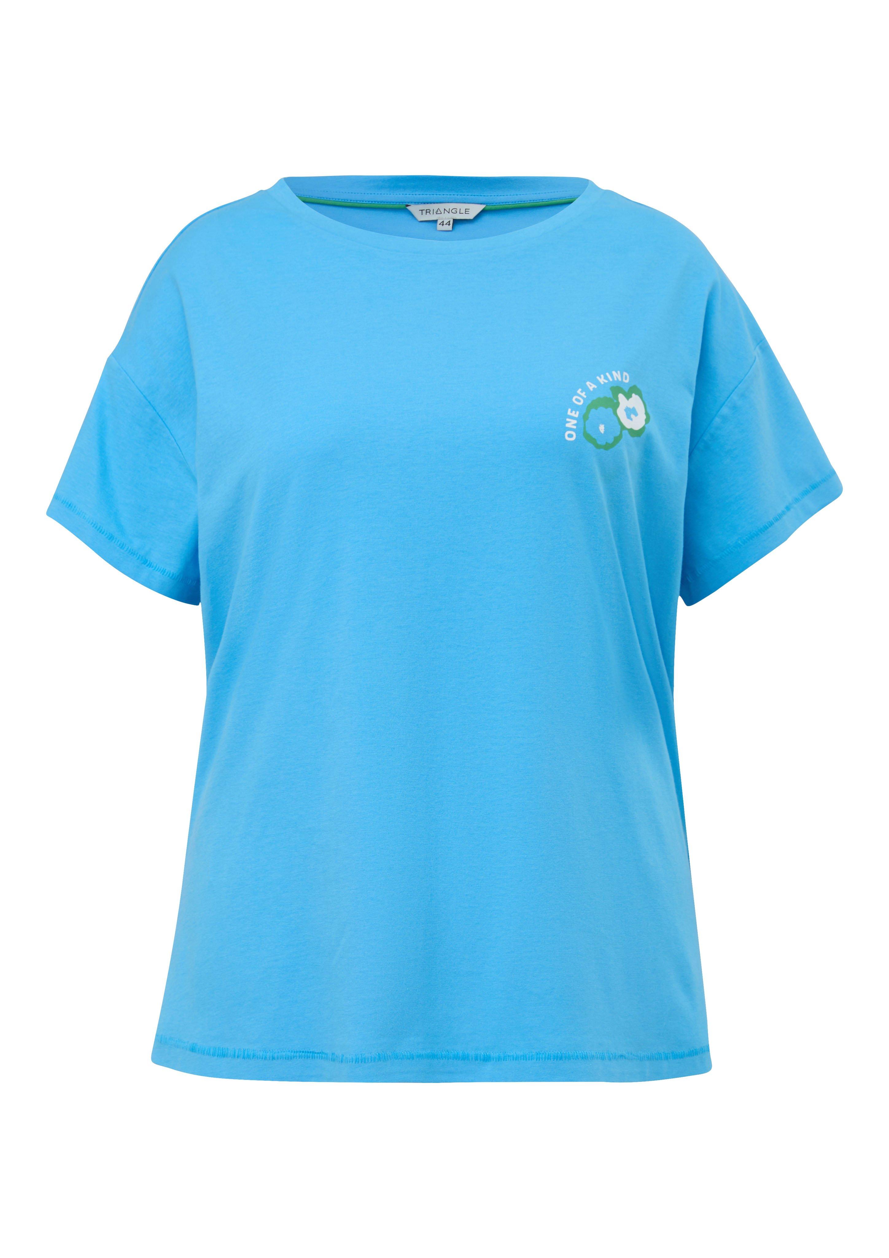 T-Shirt mit kleinem Druck und Rundhalsausschnitt