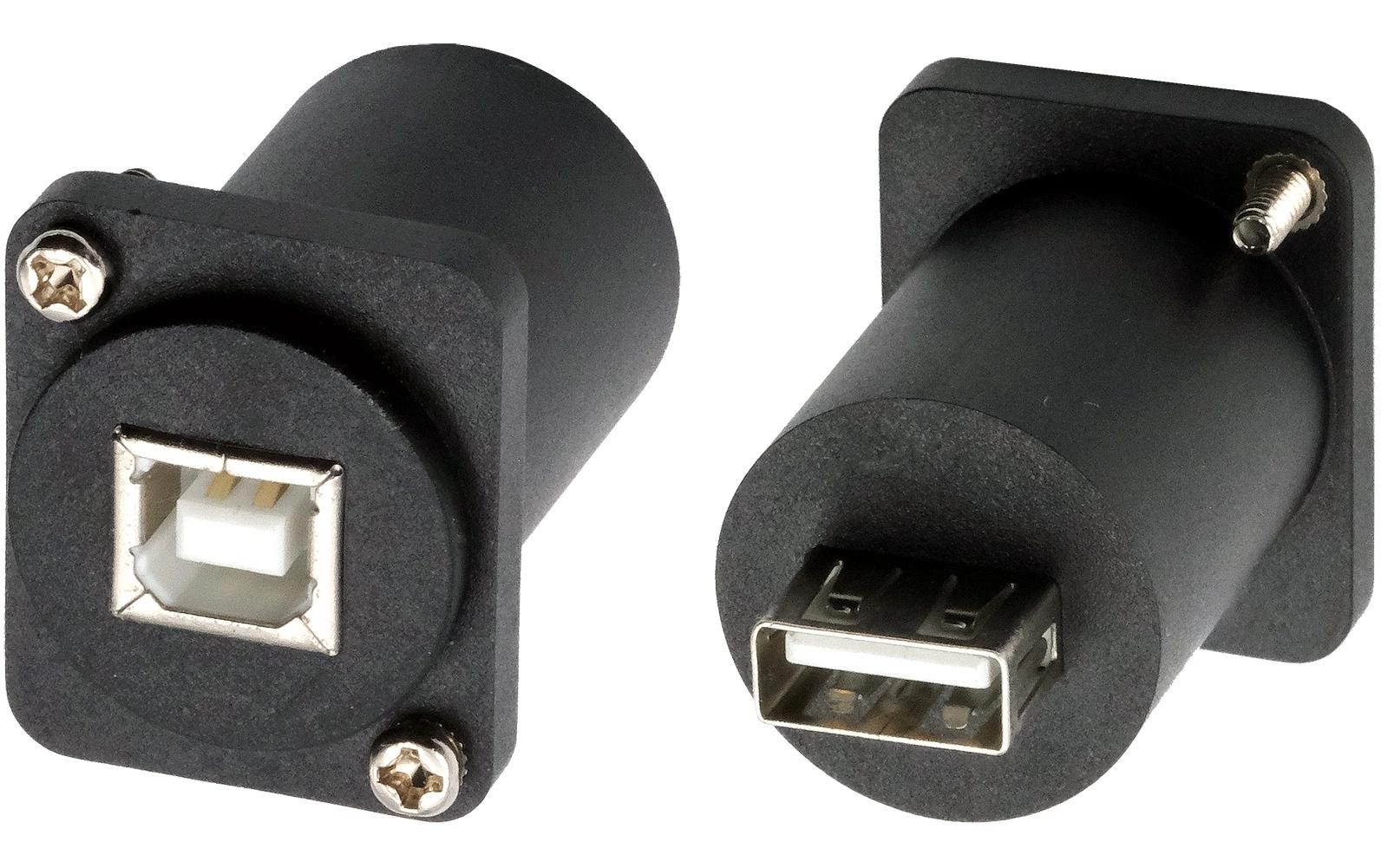 USB 2.0 Adapter D-Typ USB-B Buchse - USB-A BuchseD-Typ Adapter USB-B Buchse zu USB-A Buchse, USB 2.0