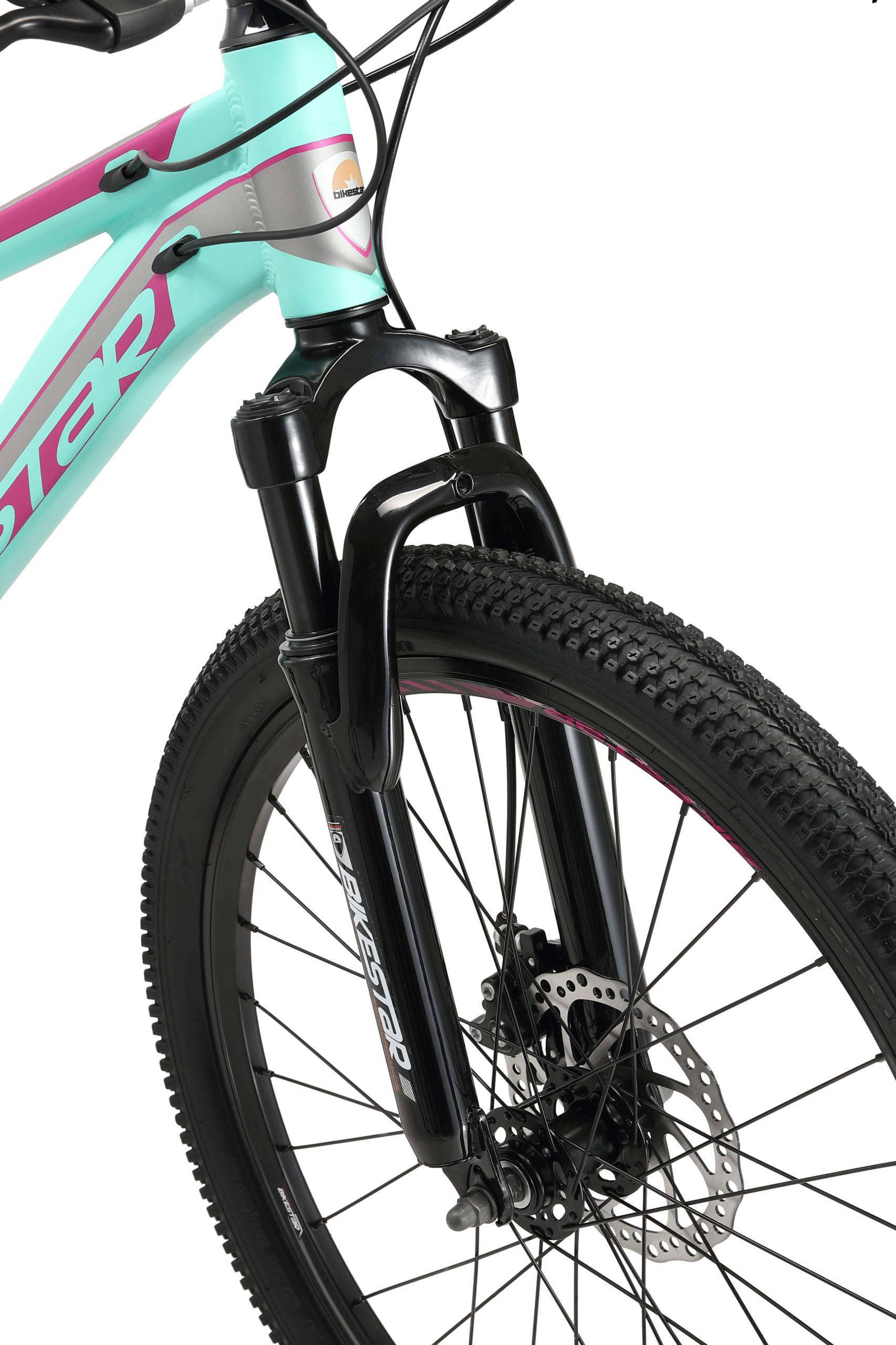 BikeStar MTB, Sport kinderfiets 24 inch mint /roze, 21 speed