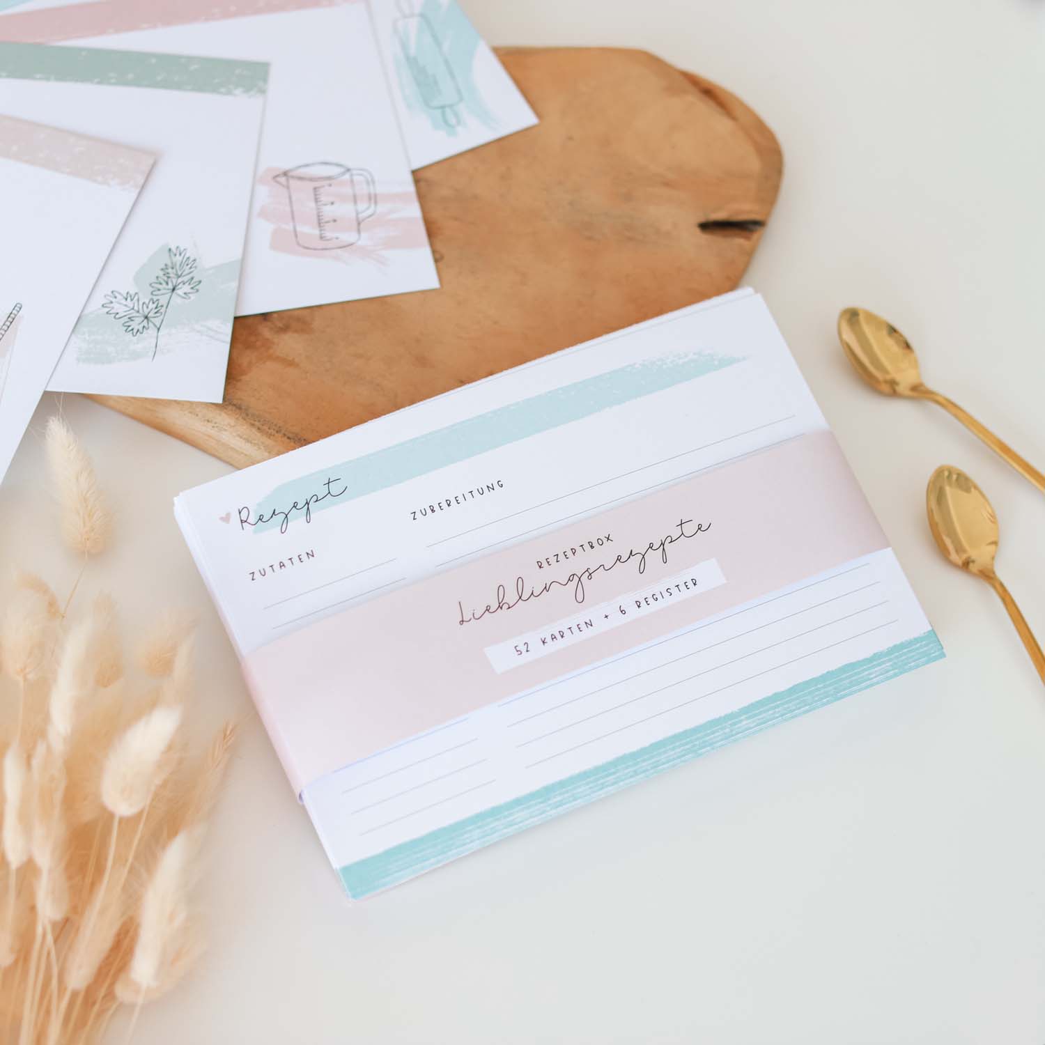Rezeptbox mit Karten „Lieblingsrezepte