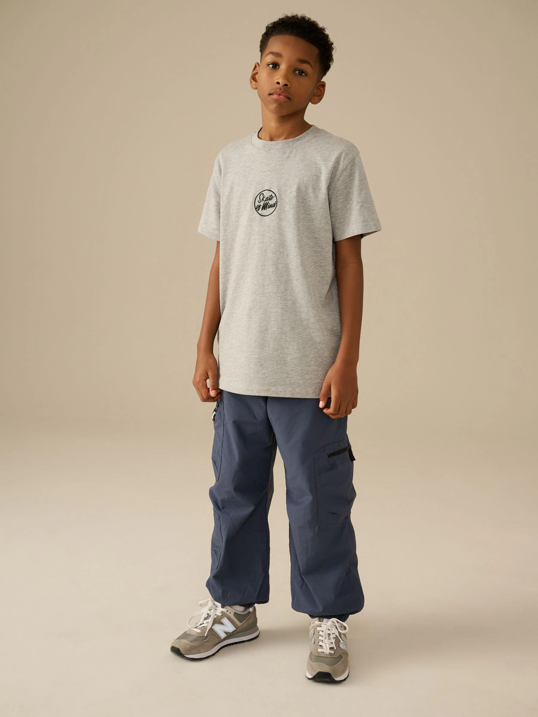Blauw - Cargo broek met ritszak (3-16jr)