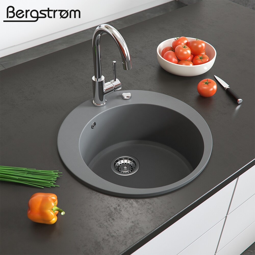 Granit Spüle Küchenspüle Einbauspüle Spülbecken+Drehexcenter+Siphon Grau