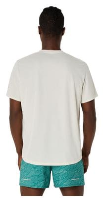 Maillot manches courtes Asics Fujitrail Logo Blanc/Bleu Homme