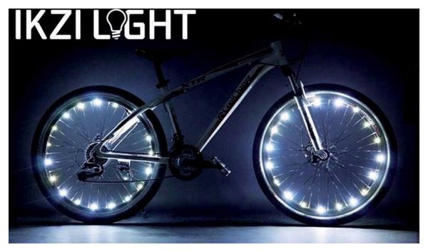 IKZI Lumière de roue lumineuse Spinning light 20 led batterie rouge