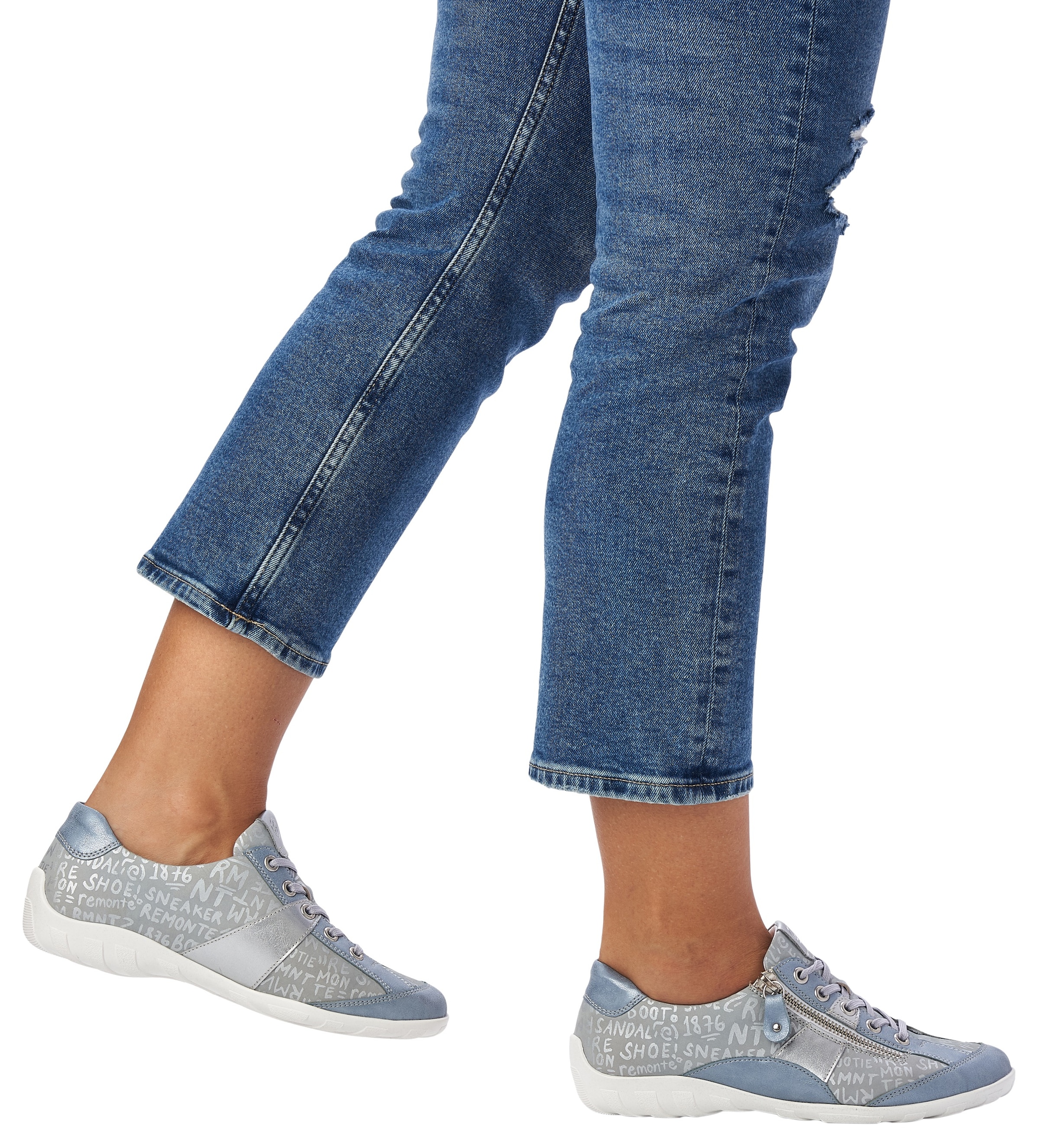 Remonte Schnürschuh  mit feinem Metallic-Schimmer, Freizeitschuh, Halbschuh, Schnürschuh