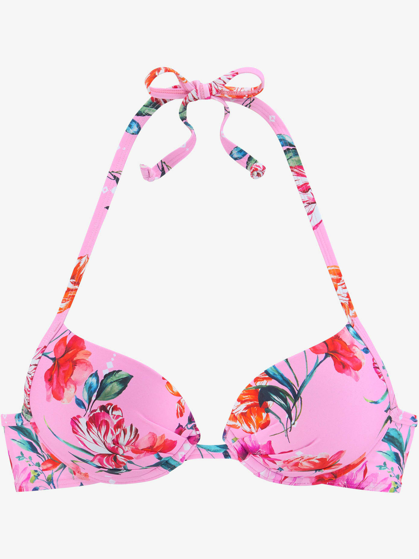 Haut de bikini push-up imprimé floral moderne