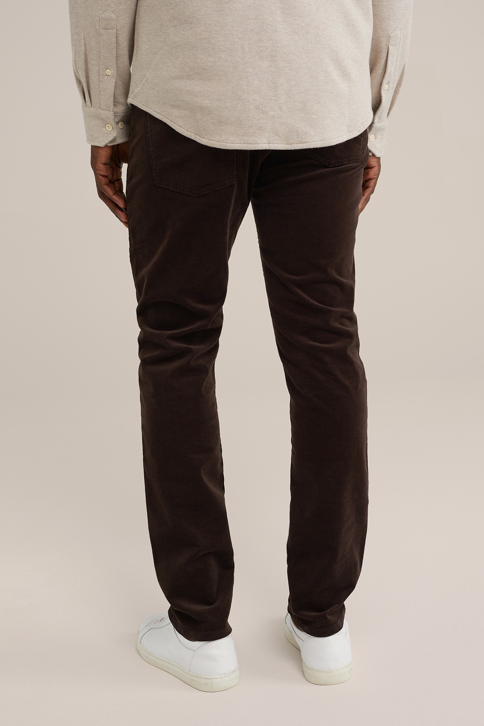 slim fit broek van corduroy Fundamentals Donkerbruin