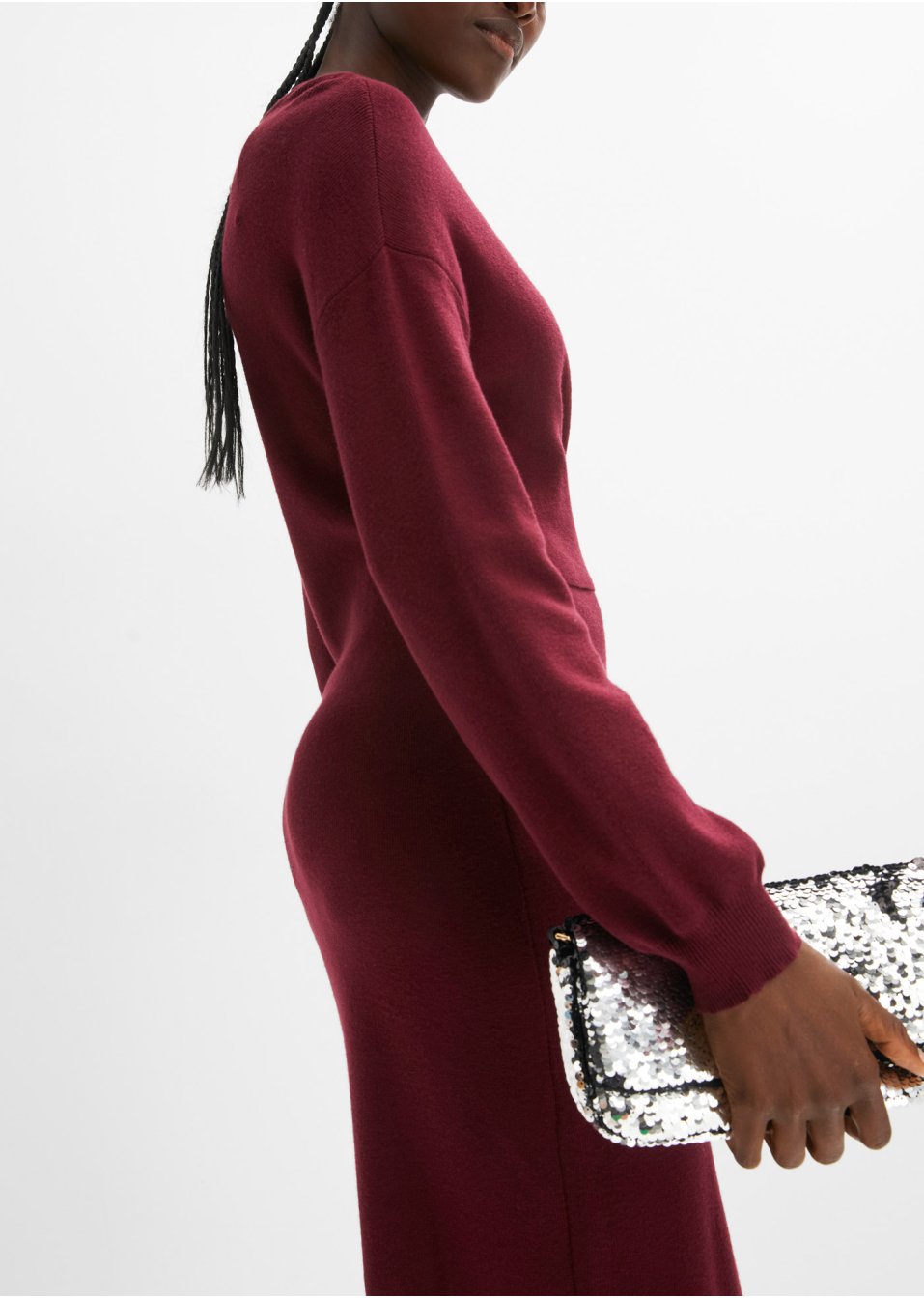 Robe en maille style portefeuille