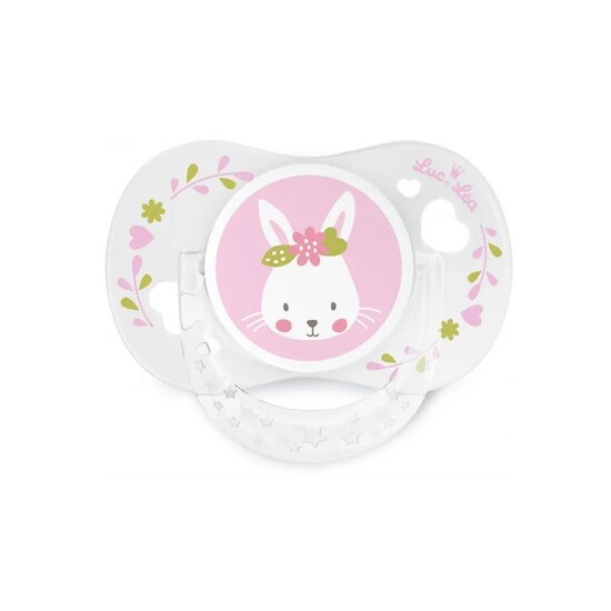 Lot de 2 Sucettes Anatomique en silicone avec anneau   Lapin/Petit Cœur        0-6 mois   de               Luc et Léa
