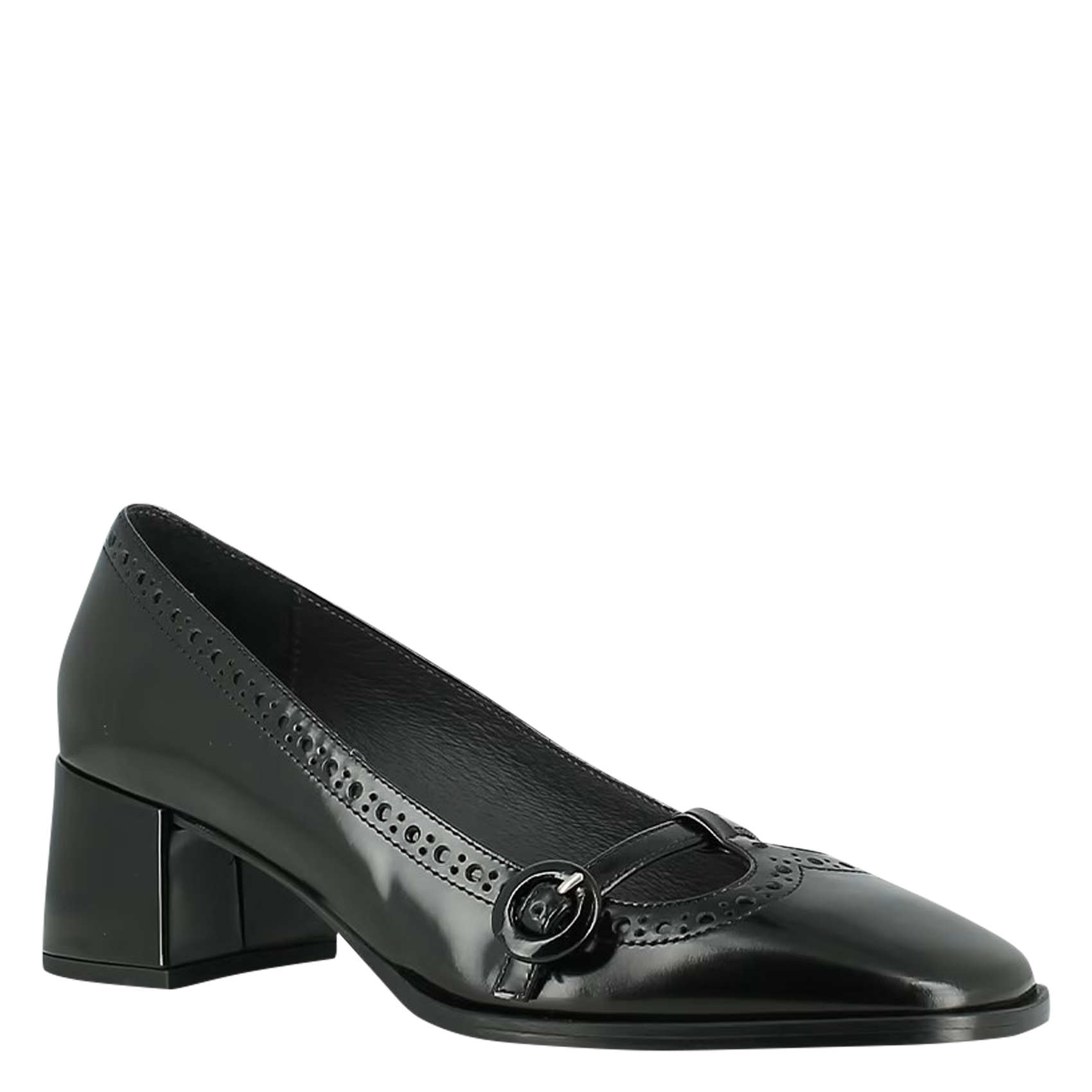 DEB - Babies vintage en cuir vernis | Noir