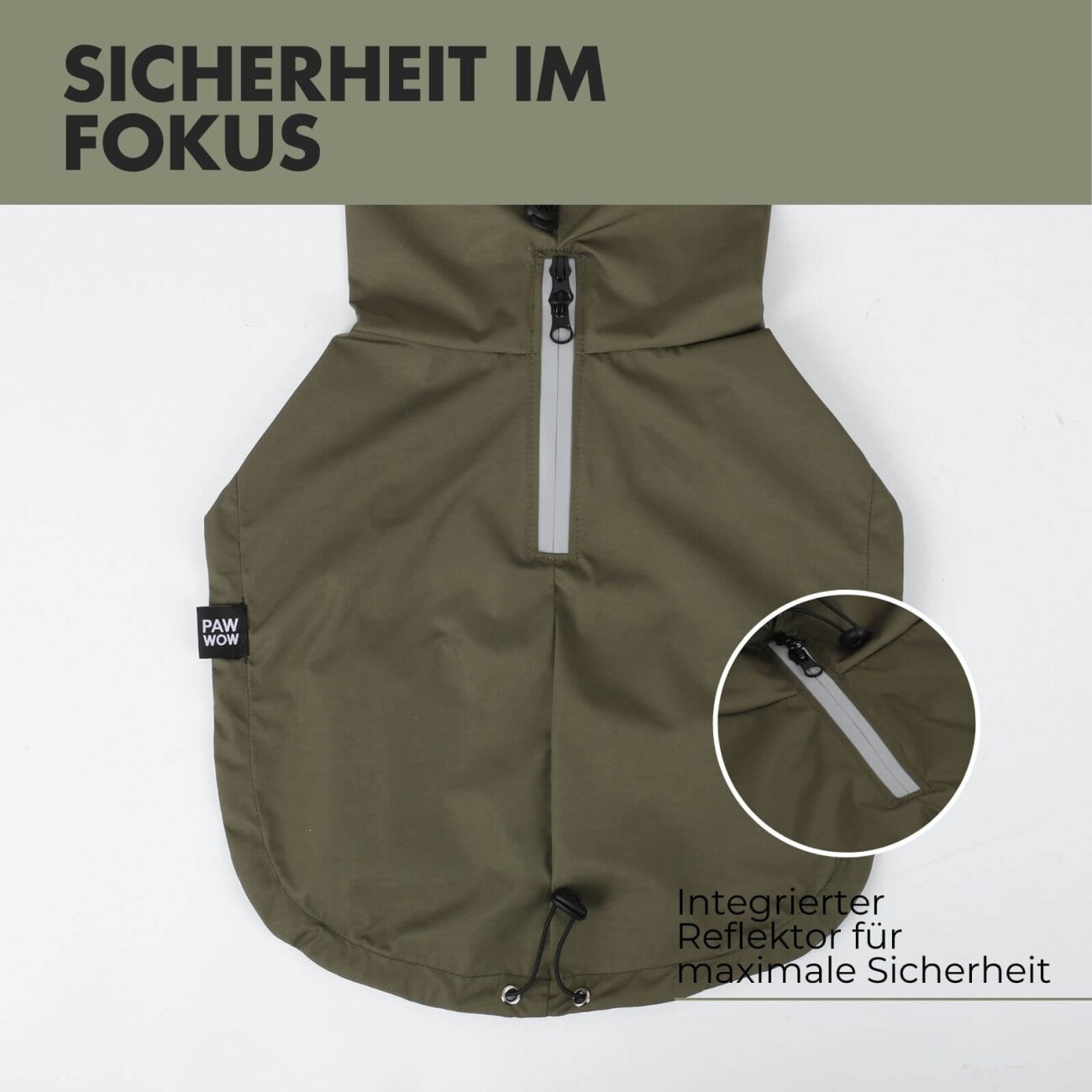 PAW WOW Hunderegenmantel OSKAR Olive M