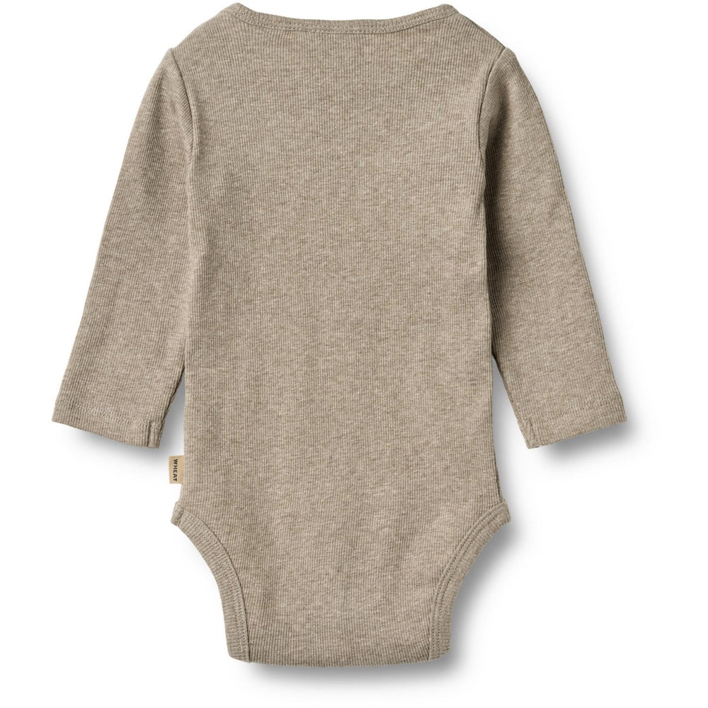 Køb Wheat Gravel Melange Rib Body L/S Spencer
