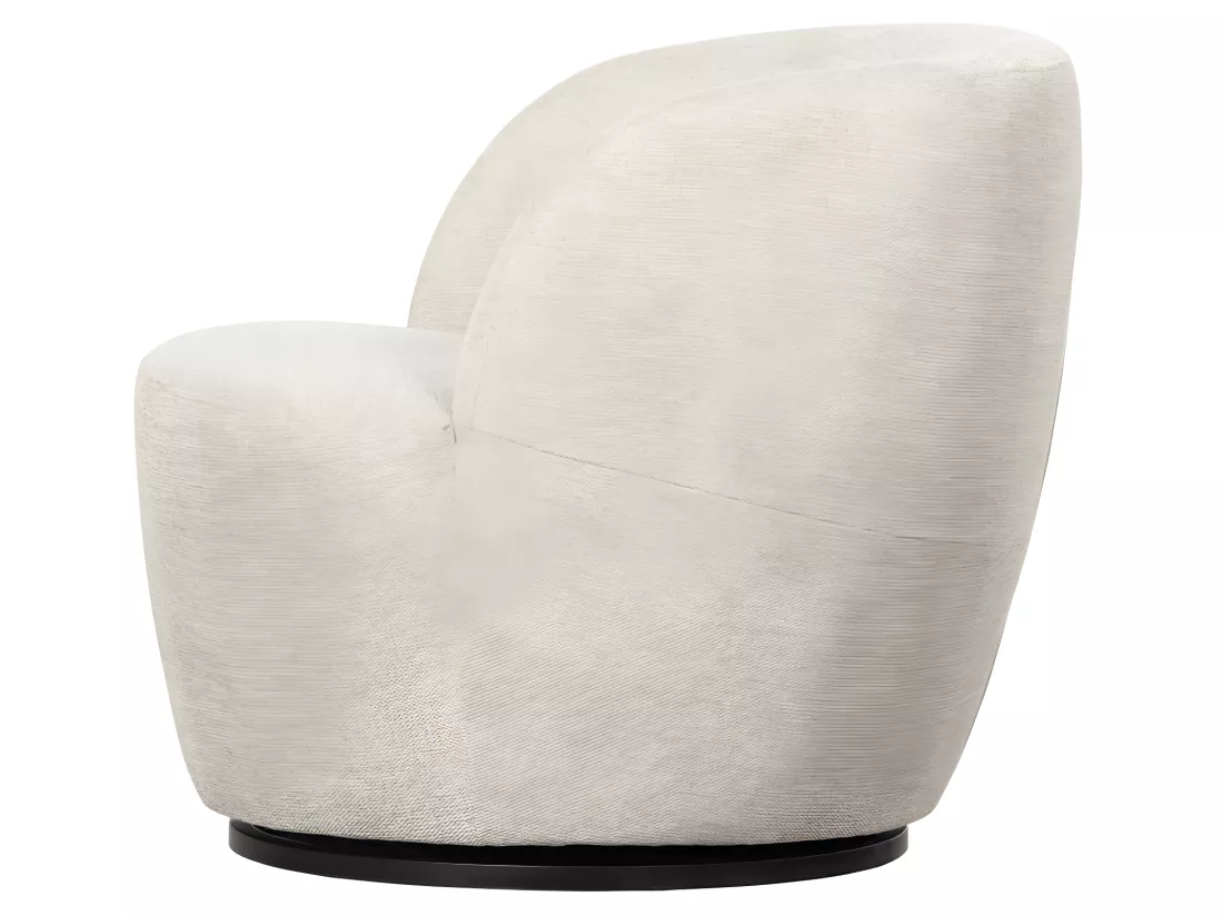 Serra - Fauteuil pivotant design en tissu - Ecru