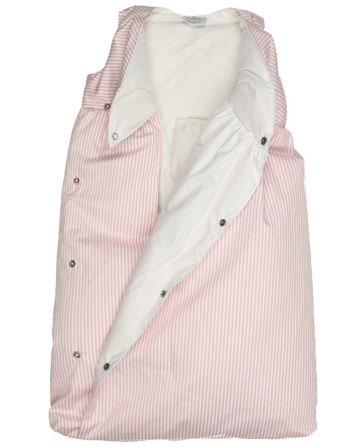 Daunen-Schlafsack TAVOLINCHEN BABY gestreift in rosa/weiß