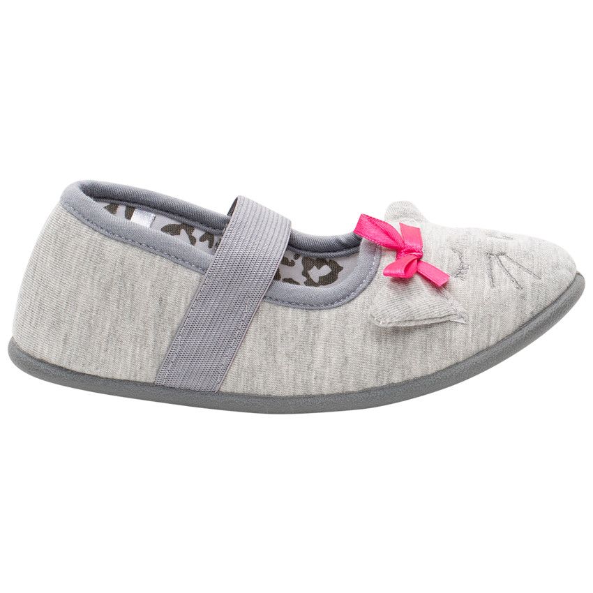 Chaussons babies en jersey à détails brodés - Gris chiné