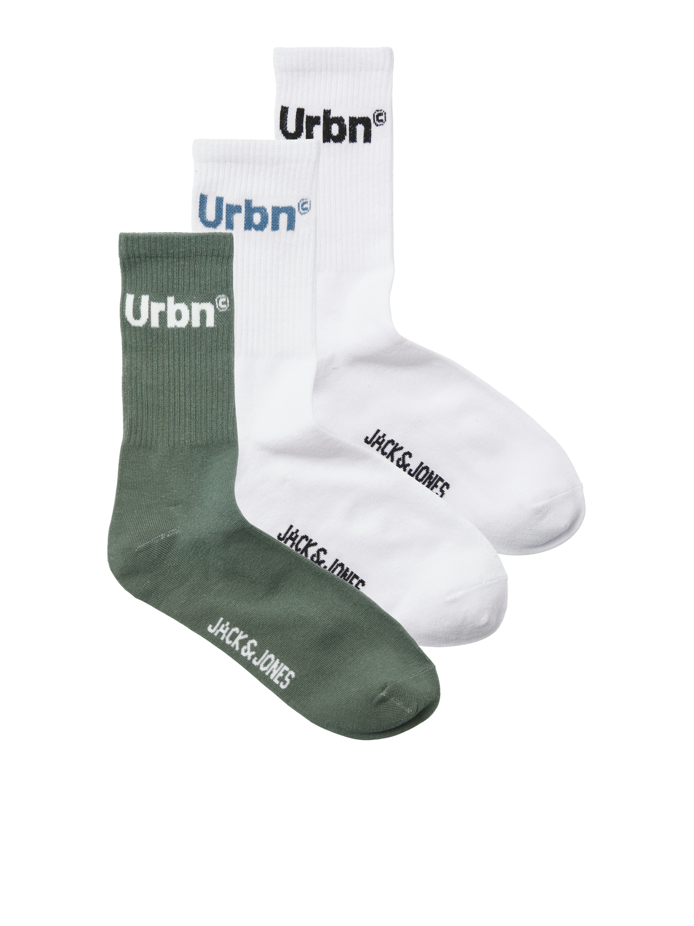Jack & Jones Freizeitsocken »JACURBN TENNIS SOCKS 3 PACK SN« Packung, 3 Paar tlg. mit Schriftzug